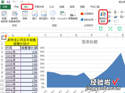 excel表格如何制作面积折线图 excel表格计算面积怎么设置