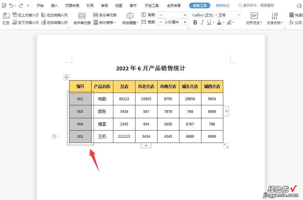 word文档里面怎么排序 WPS中如何对word表格中数据进行排序