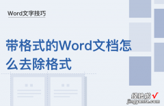 word怎么去除文档格式 带格式的Word文档怎么去除格式