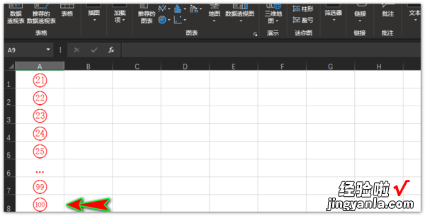 在excel里怎样打出圆圈圈数 在excel中如何打20以后的数字圆圈