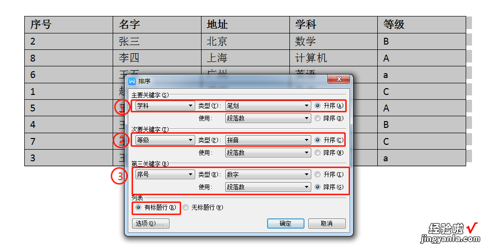 Word中表格如何排序-word里表格如何排序