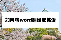 怎么用word看英文 如何将word翻译成英语