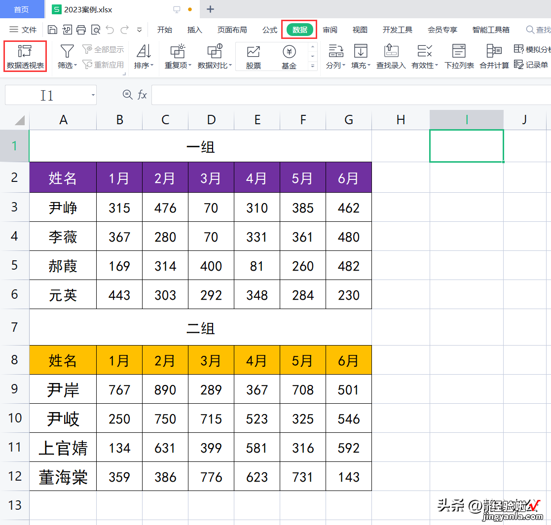 wps表格：多个数据区域创建数据透视表时，如何自定义页字段？